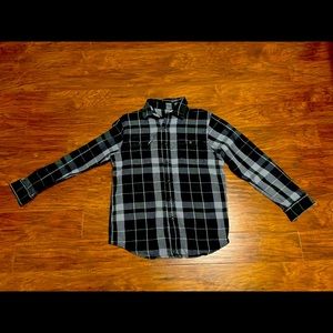 Men’s Reversible Navy and Gray Plaid Flannel